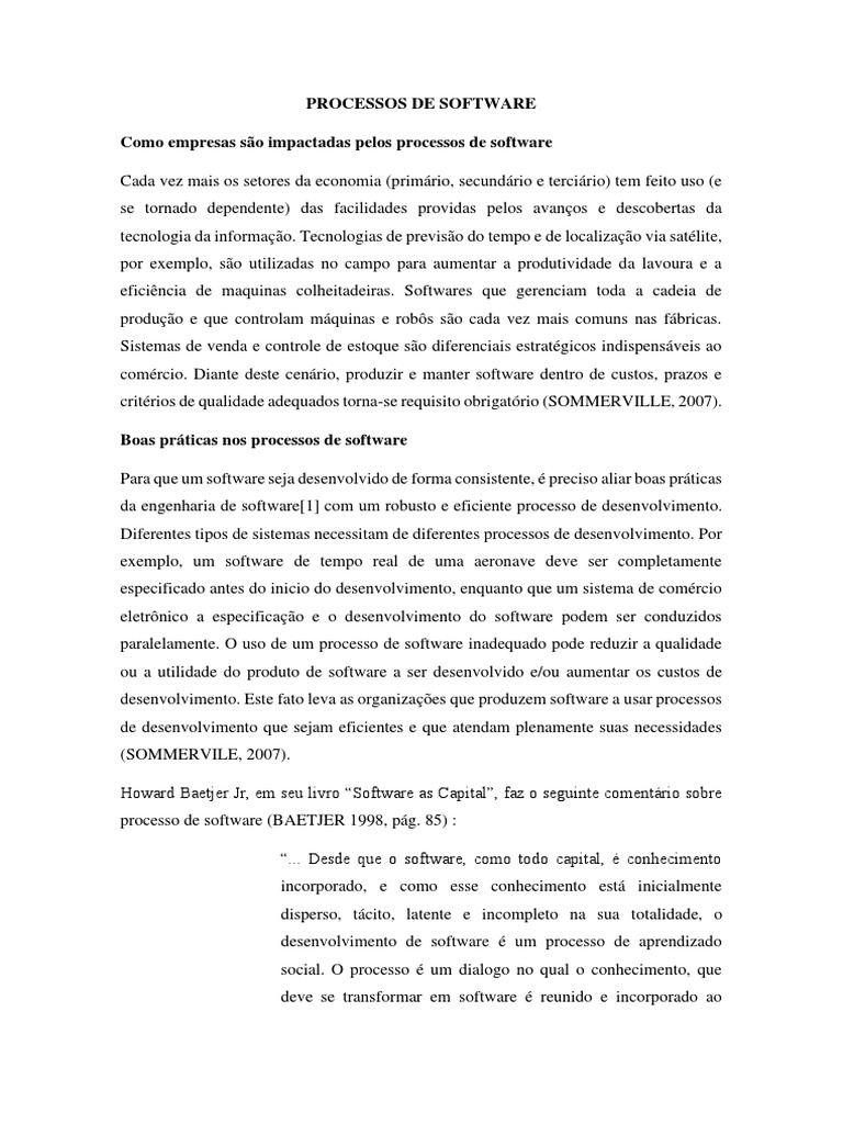 02 - Atividade - Processos - Software | PDF | Engenharia de Software ...