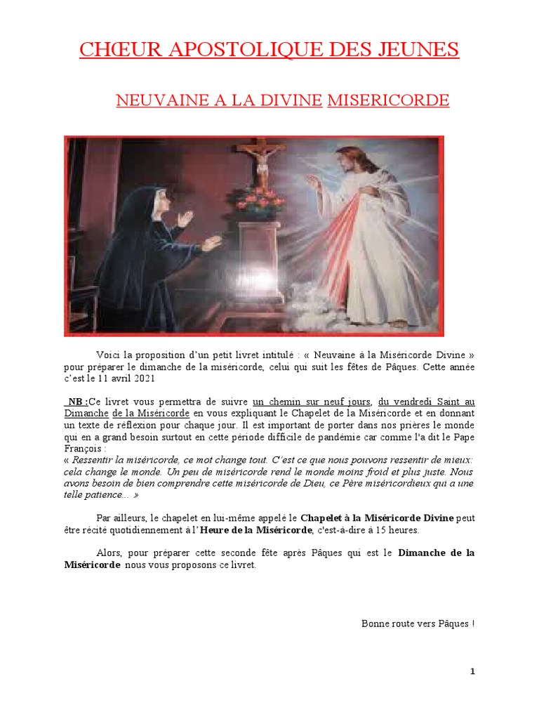 Neuvaine à la Miséricorde Divine 2024 | PDF | Dieu | Jésus