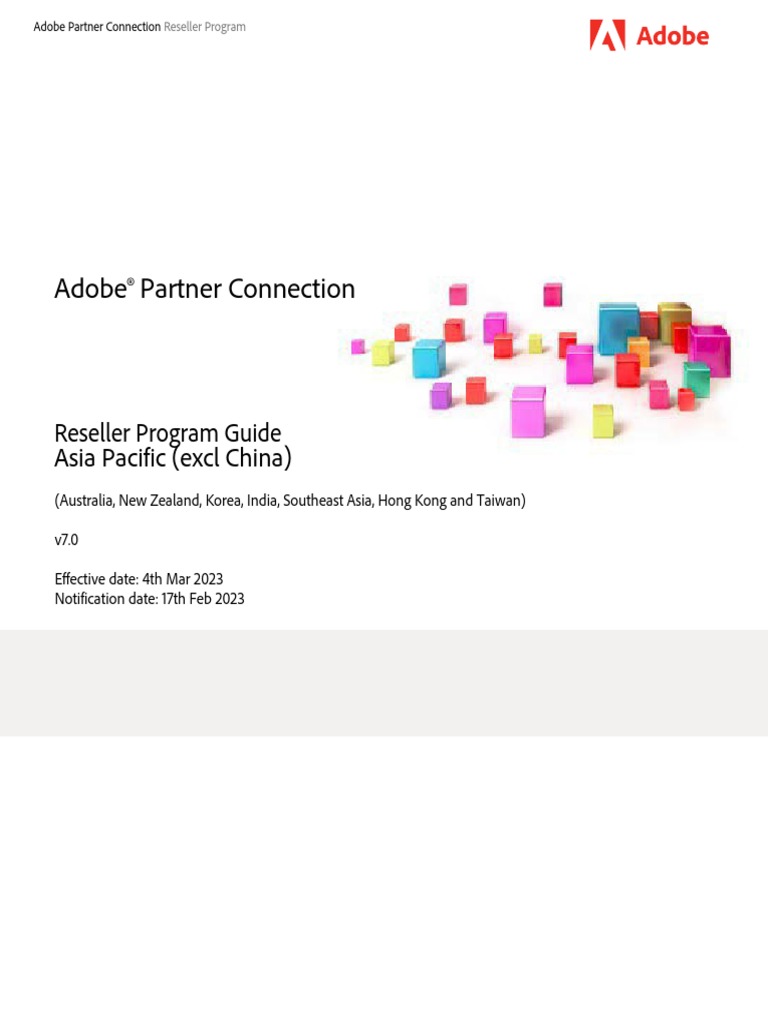 Adobe Partner Connection Reseller Program Guide Asia Pacific | PDF
