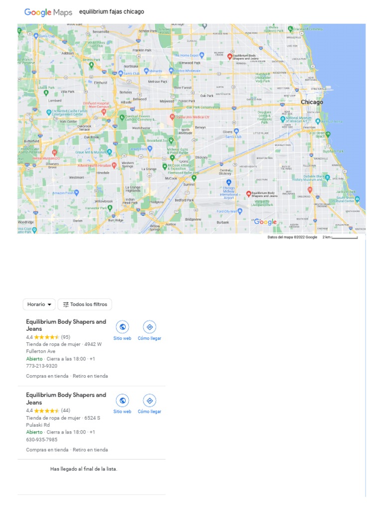 Equilibrium Fajas Chicago - Google Maps | PDF