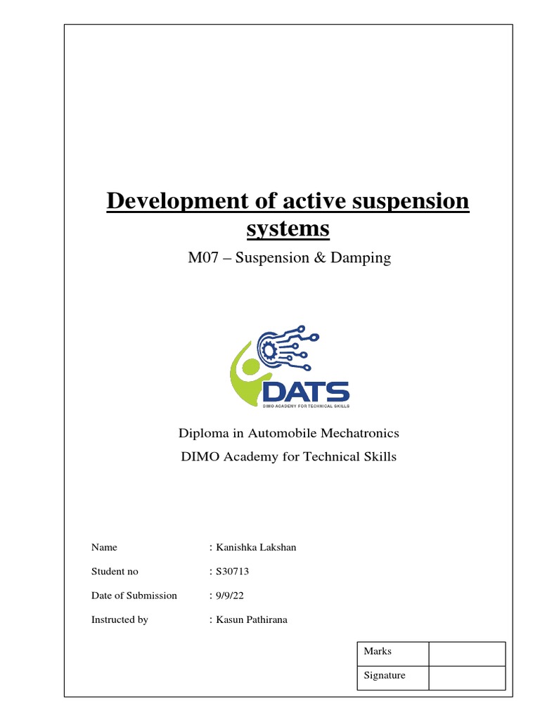 Suspension Assignment PDF PDF