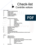 Check List - Contrôle Voiture