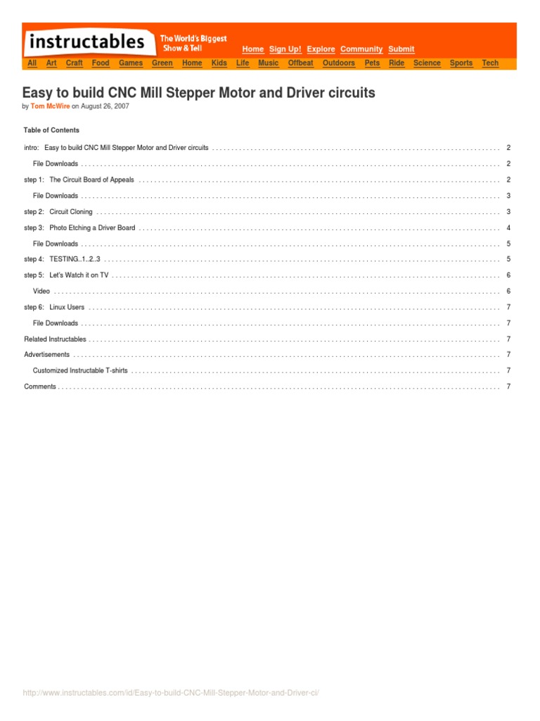 CNC Mill Stepper Motor Control Guide | PDF