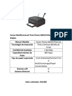 Cotizacion Impreso y PC para Nuevo Box Galilea