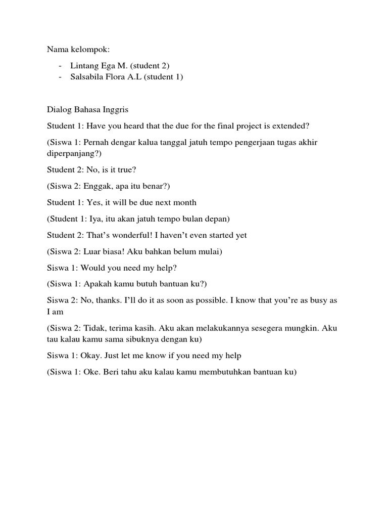 Dialog Bhs Inggris | PDF