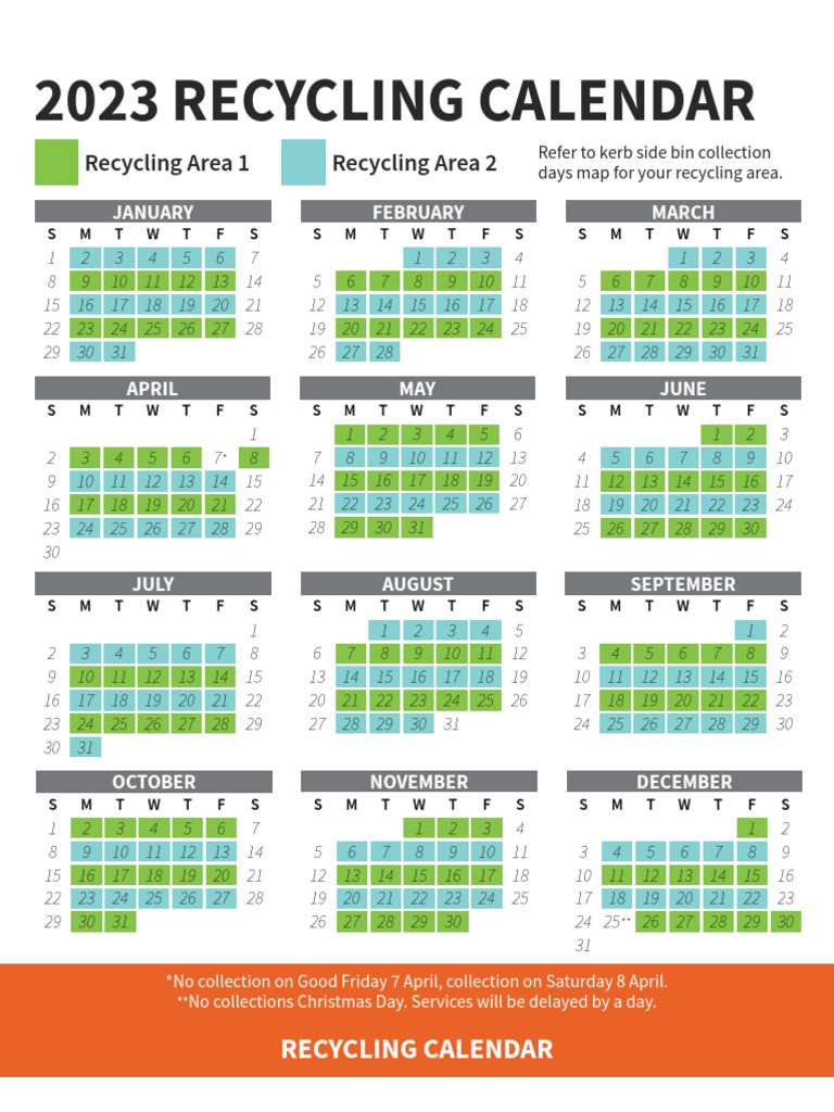 Waste Calendar 2023 PDF Waste Waste Management