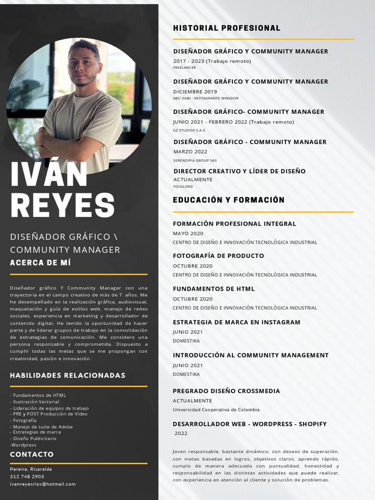 Iván Reyes: Diseñador Gráfico Remoto | PDF | Diseño gráfico ...
