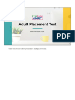 Adult Placement Test (Examiner's Package)