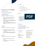 Two Column Resume Template Dark Blue Brown