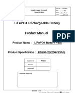 ES256-23 (256V23Ah) LiFePO4 Battery Pack Specification