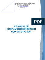 Evidencia de Cumplimiento Normativo Nom-027-Stps-2008