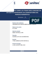 S5 - Tarea 5.1 - Ensayo Sobre Los Temas Más Comunes en Los Que Se Inspiraban Los Compositores Del Período Romántico