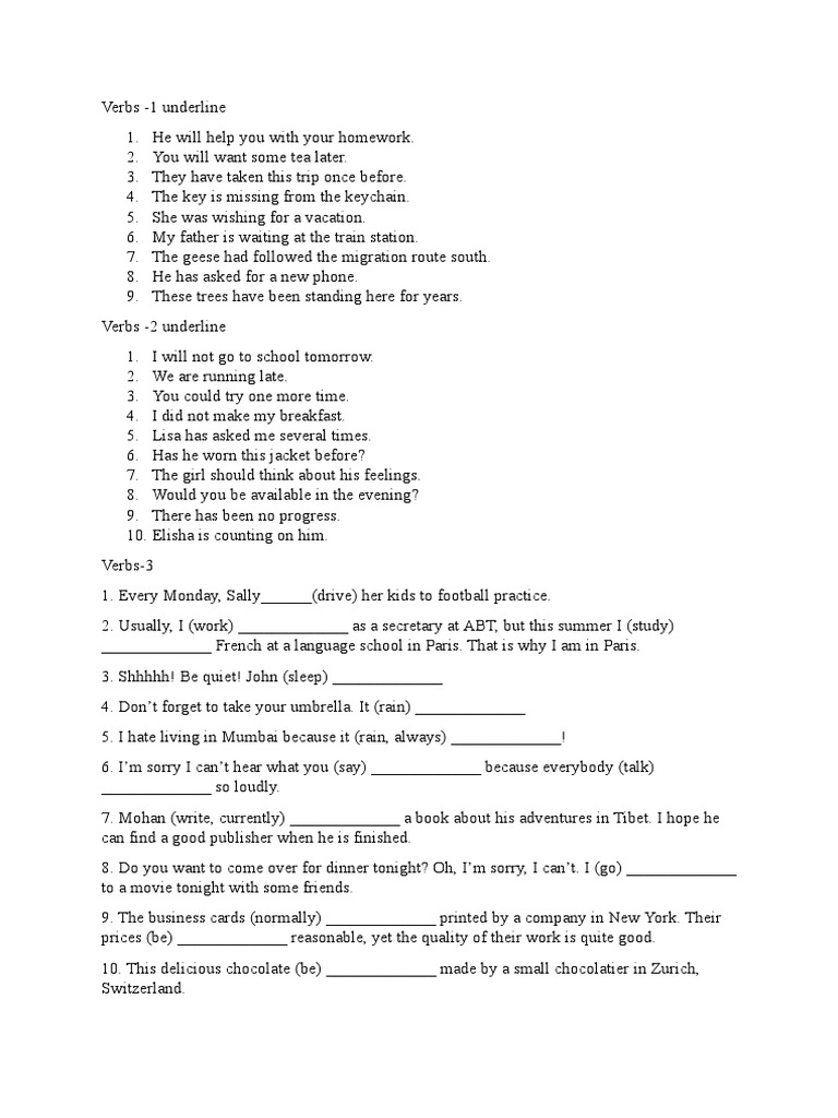 Verbs | PDF