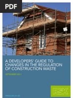 Developers Guide to Changes in Regulation of Construction Waste