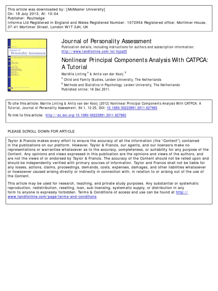 Cat Pca Con Spss | PDF | Principal Component Analysis | Level Of ...