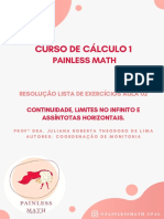 Resolução Lista de Exercícios 02 - Curso de Cálculo 1 - Painless Math