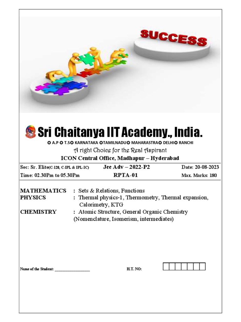 JEE Advanced 2022 P2 Question Paper | PDF | Gases | Temperature