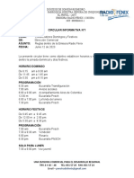 CIRCULAR INFORMATIVA Domingos y Festivos