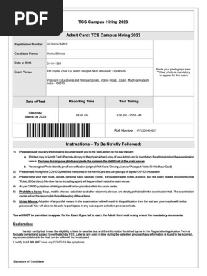 Admit Card