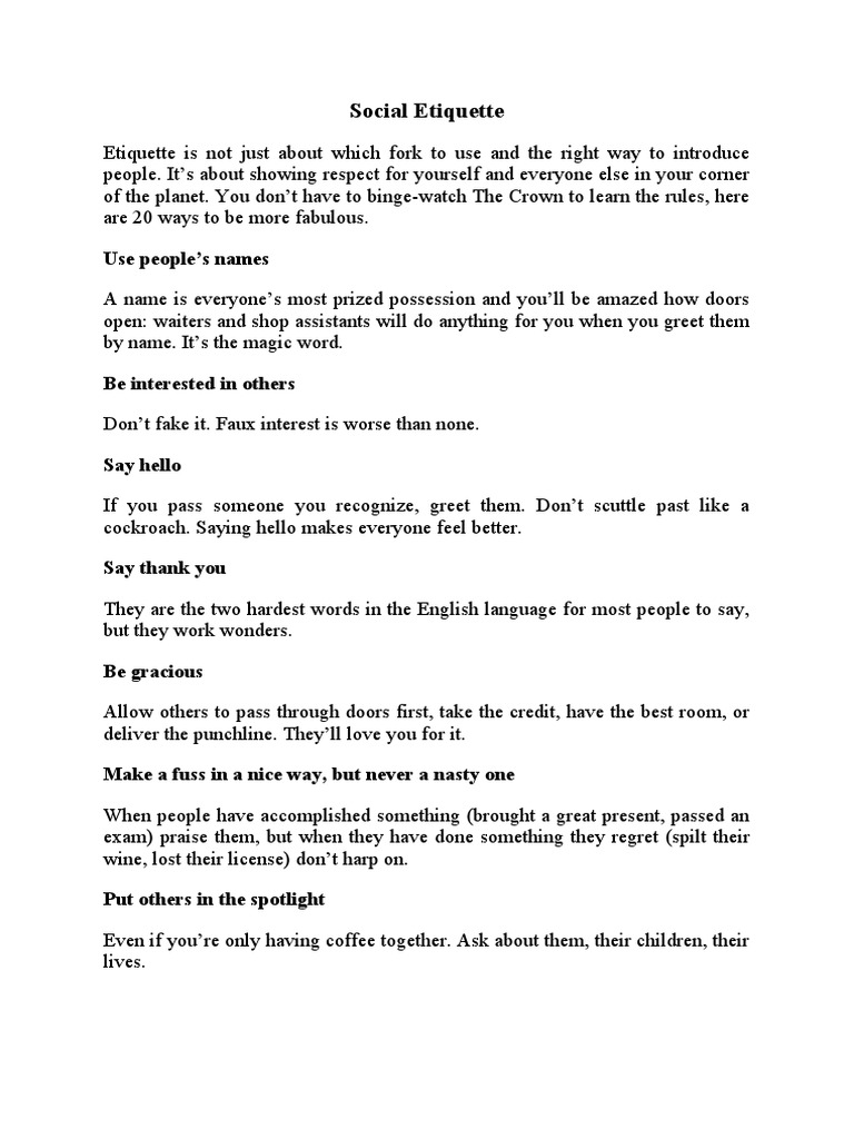 Module 5 Etiquette And Personality Development Pdf