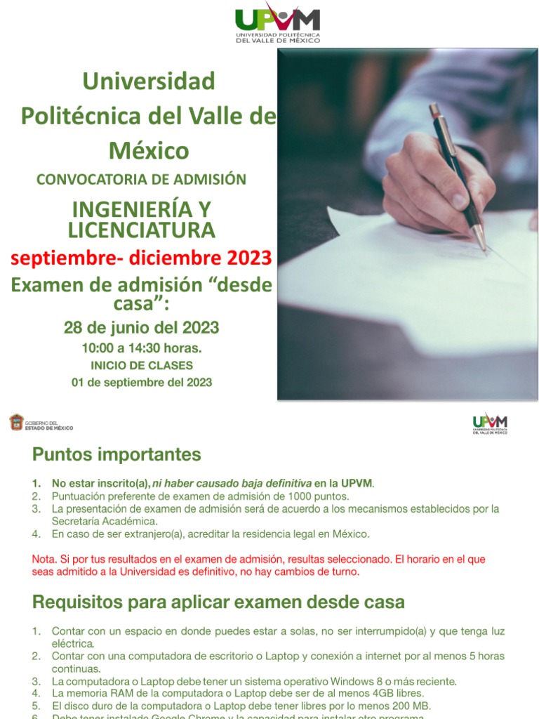Convocatoria UPVM Admisión 2025 | PDF | Ingeniería | Ciencias fisicas