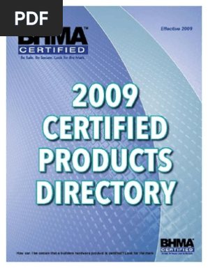 ANSI Certified Products PD - 08 | PDF | Bearing (Mechanical) | Door