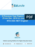 NTA UGC-NET English: 5 Previous Year Papers With Key (From Dec. 2018 To June 2021)
