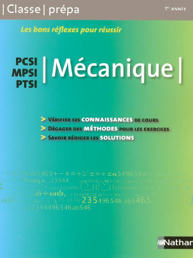 Mécanique PCSI MPSI PTSI - 1ère Année (BIBLIO-SCIENCES - ORG) | PDF