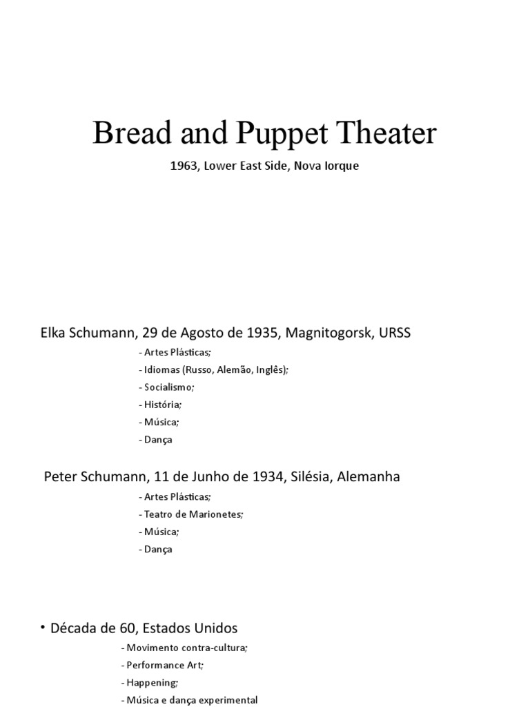 Bread and Puppet Theater PDF