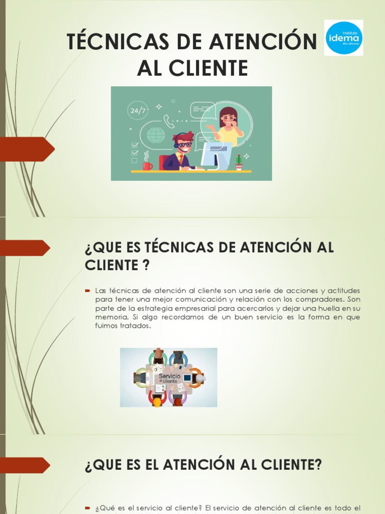 Técnicas Efectivas de Atención al Cliente | PDF | Servicio al Cliente ...