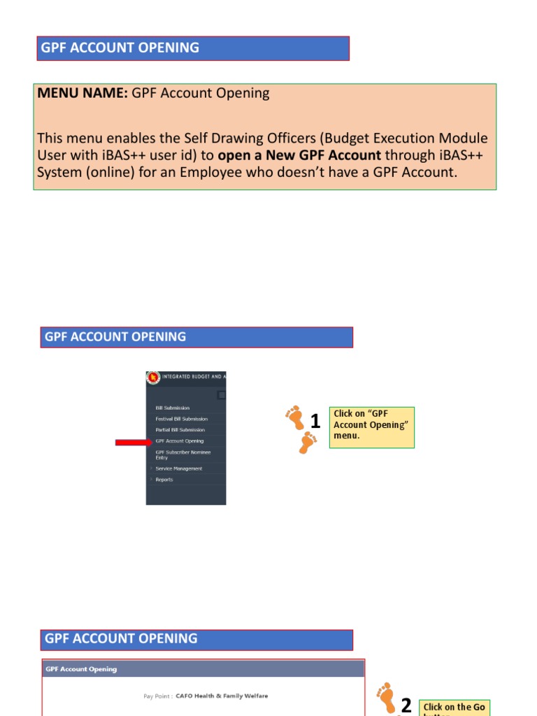 Gpf account opening guideline for users pdf subscription business