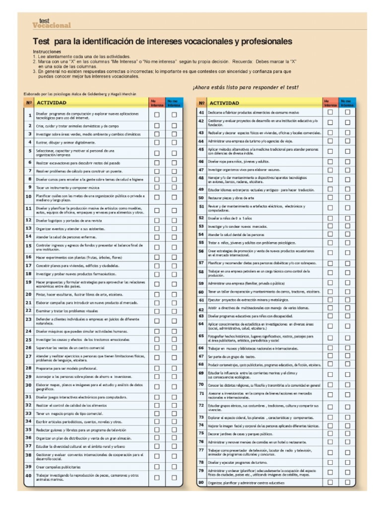 Test Vocacional | PDF