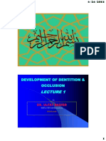 Development of Dentition Occlusion1