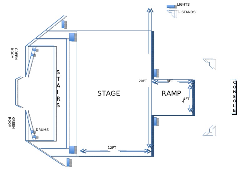 Stage Setup with Lights and Stands | PDF