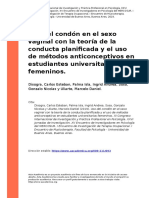 Disogra, Carlos Esteban, Palma Isla, (..) (2019) - Uso Del Condon en El Sexo Vaginal Con La Teoria de La Conducta Planificada y El Uso de (..)