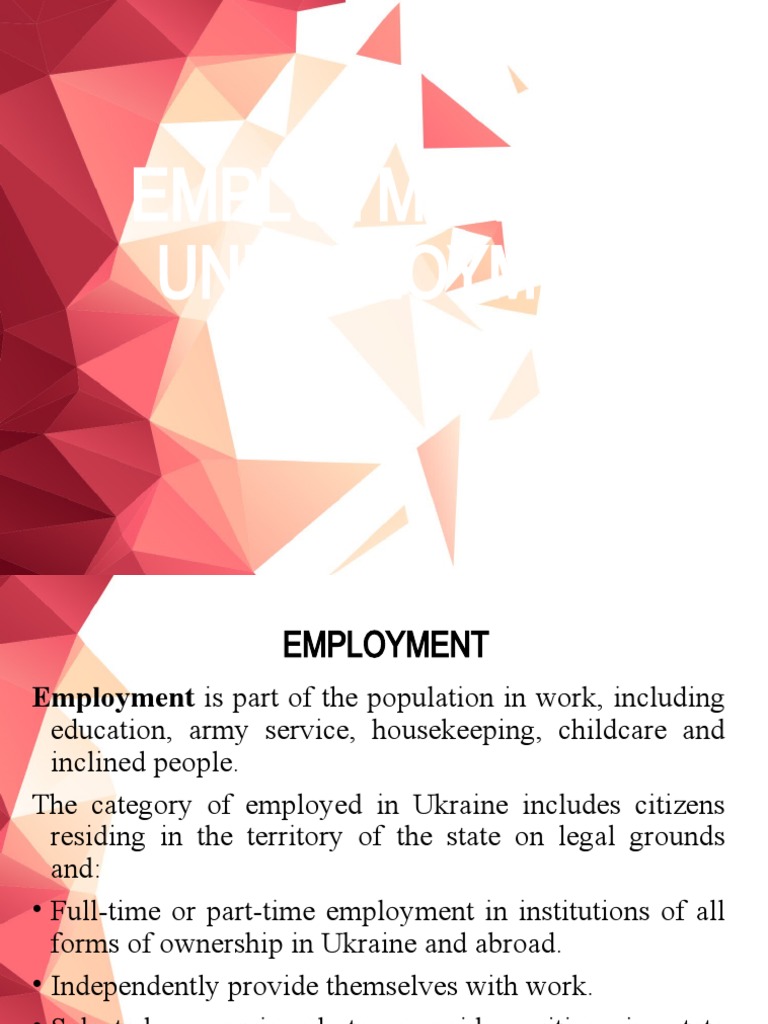 Employment and Unemployment PDF Unemployment Employment