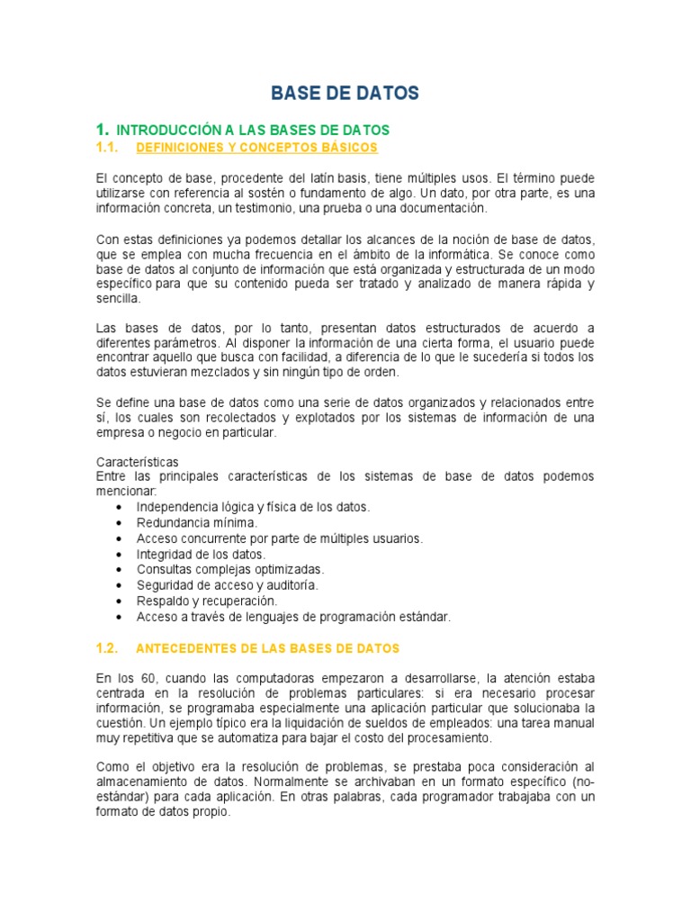 Apuntes de Introducción A Las Bases de Datos | PDF