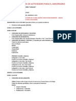 CRONOGRAMA DE ACTIVIDADES PARA EL ANIVERSARIO - Padres