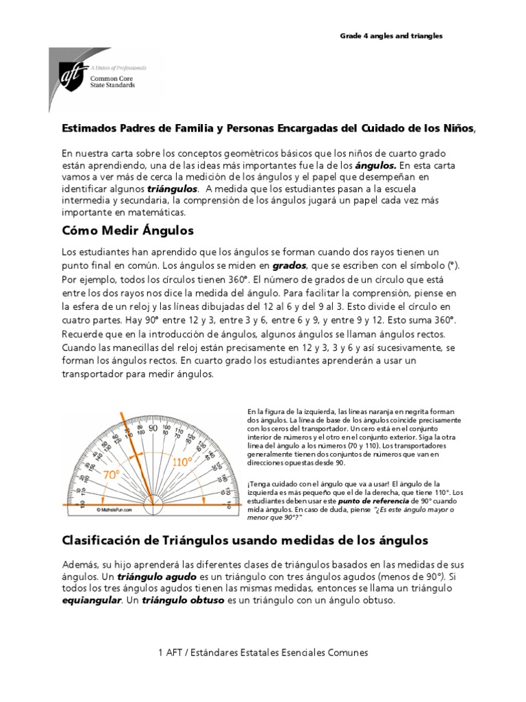 Yuma El 4 TH Anglesand Triangles Spanish 120913 PDF Triángulo Ángulo