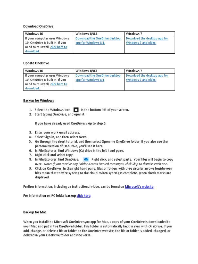 20210129_OneDrive_Instructions | PDF | Microsoft Windows | Computer File