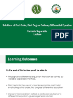 Differential Equation - Variable Separable - Lecture. Sept2021