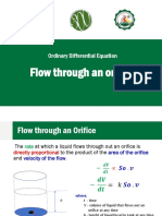 Differential Equation - Flow Through An Orifice