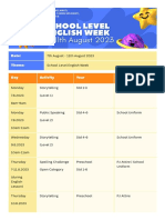 English Week 7th-11th August 2023