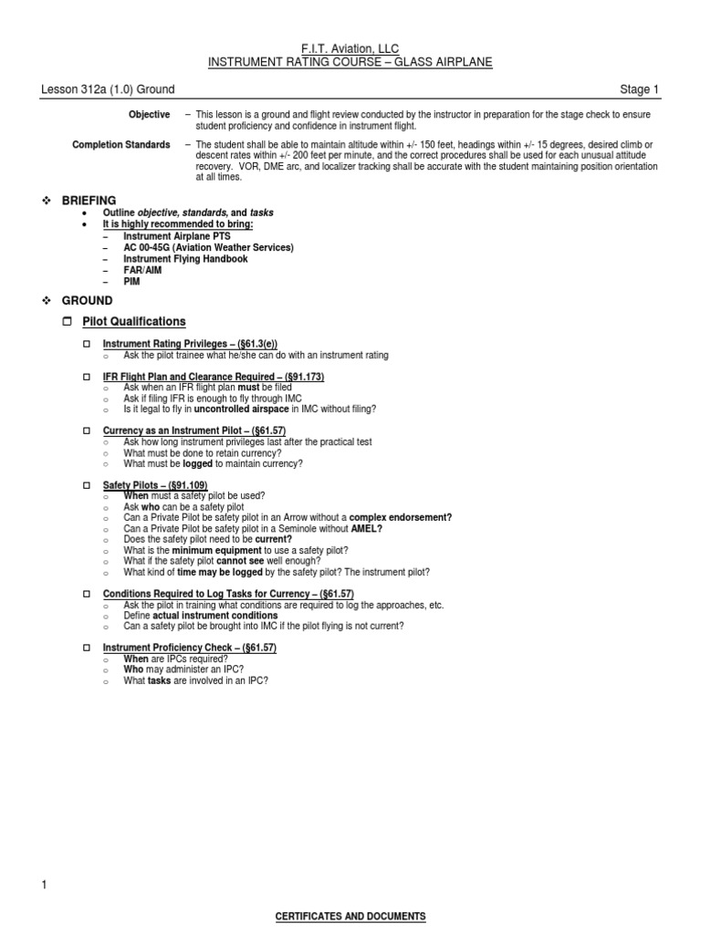 Instrument Rating Course Guide | PDF | Business | Computers