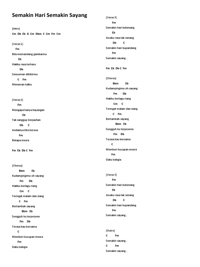 Semakin Hari Semakin Sayang | PDF