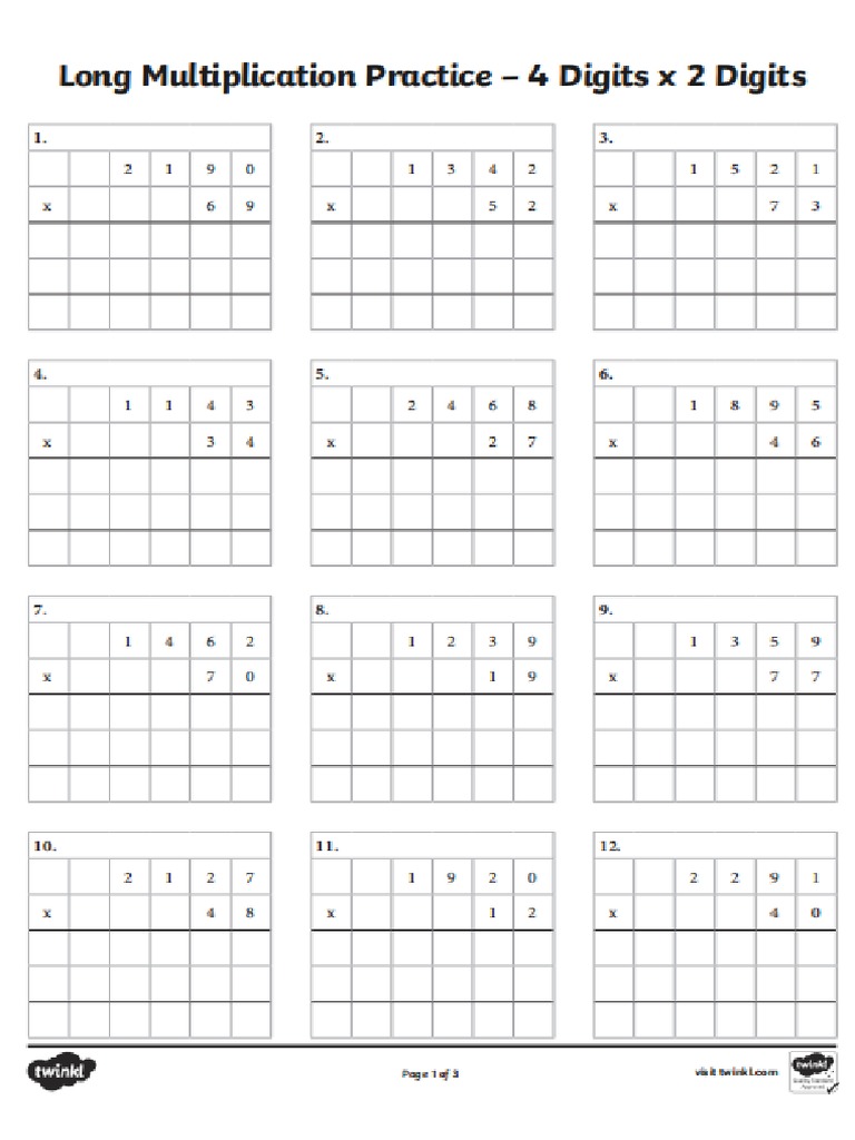 Long Multiplication | PDF
