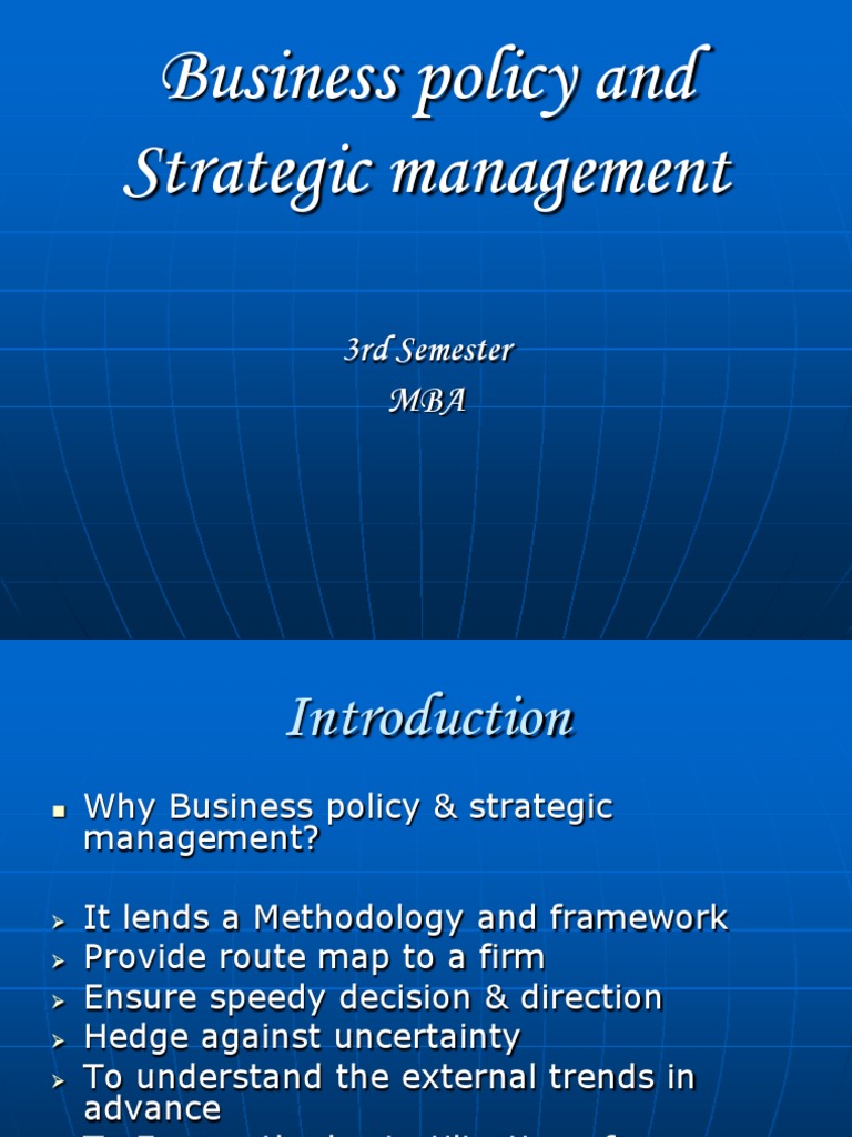 Business Policy and Strategic Management | PDF
