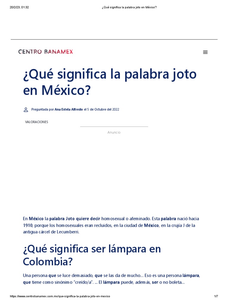 ¿Qué significa la palabra joto en México PDF LGBT Estudios LGBTQIA+