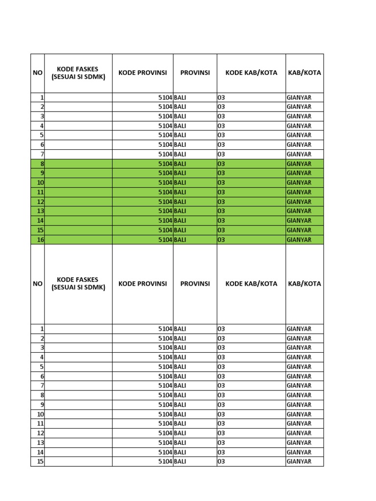 Format Excel Untuk Pusk Tps I | PDF