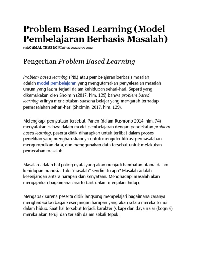 Problem Based Learning | PDF